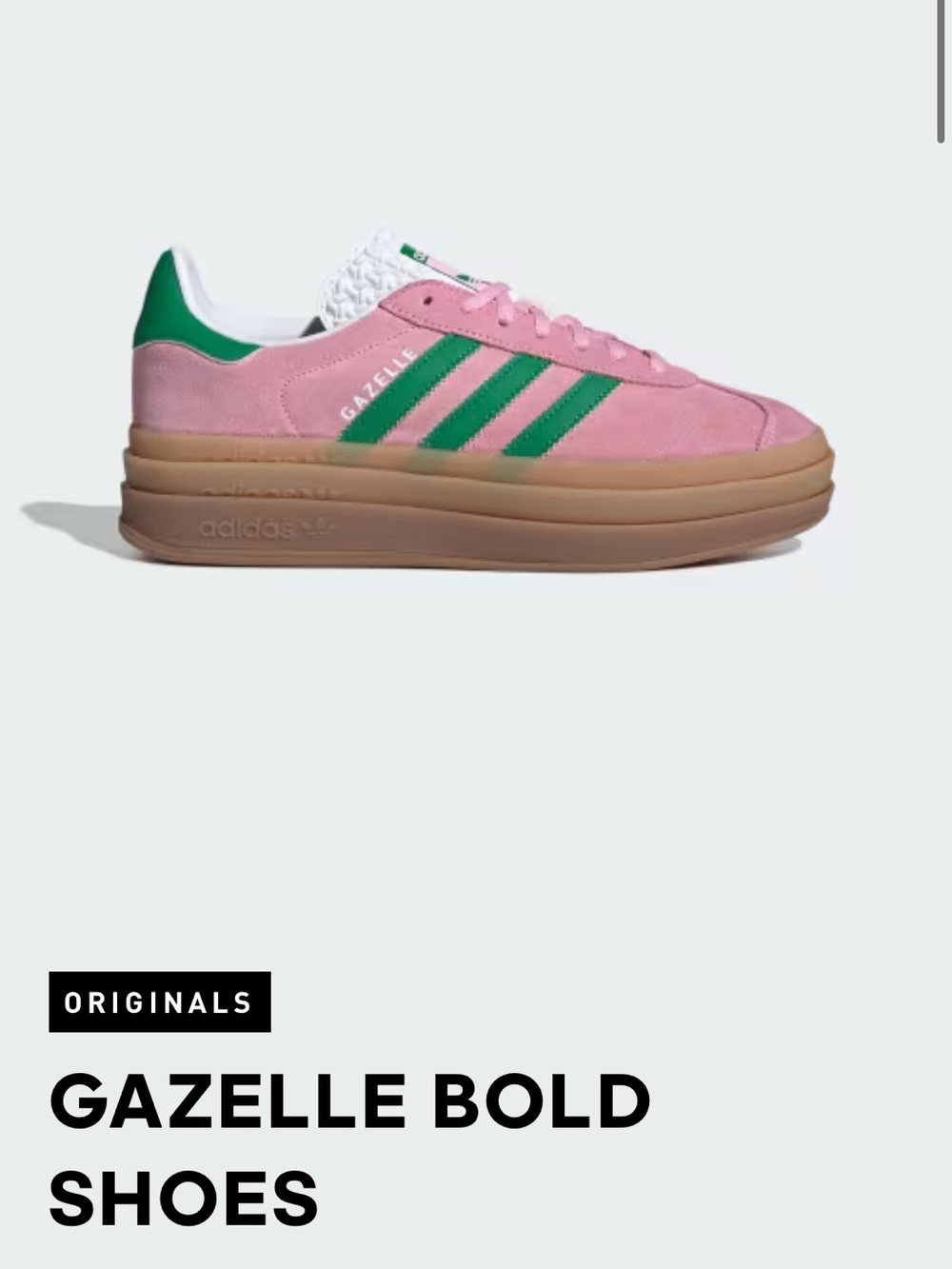 adidas Gazelle Bold Pink Suede Sneakers with Green Stripes
